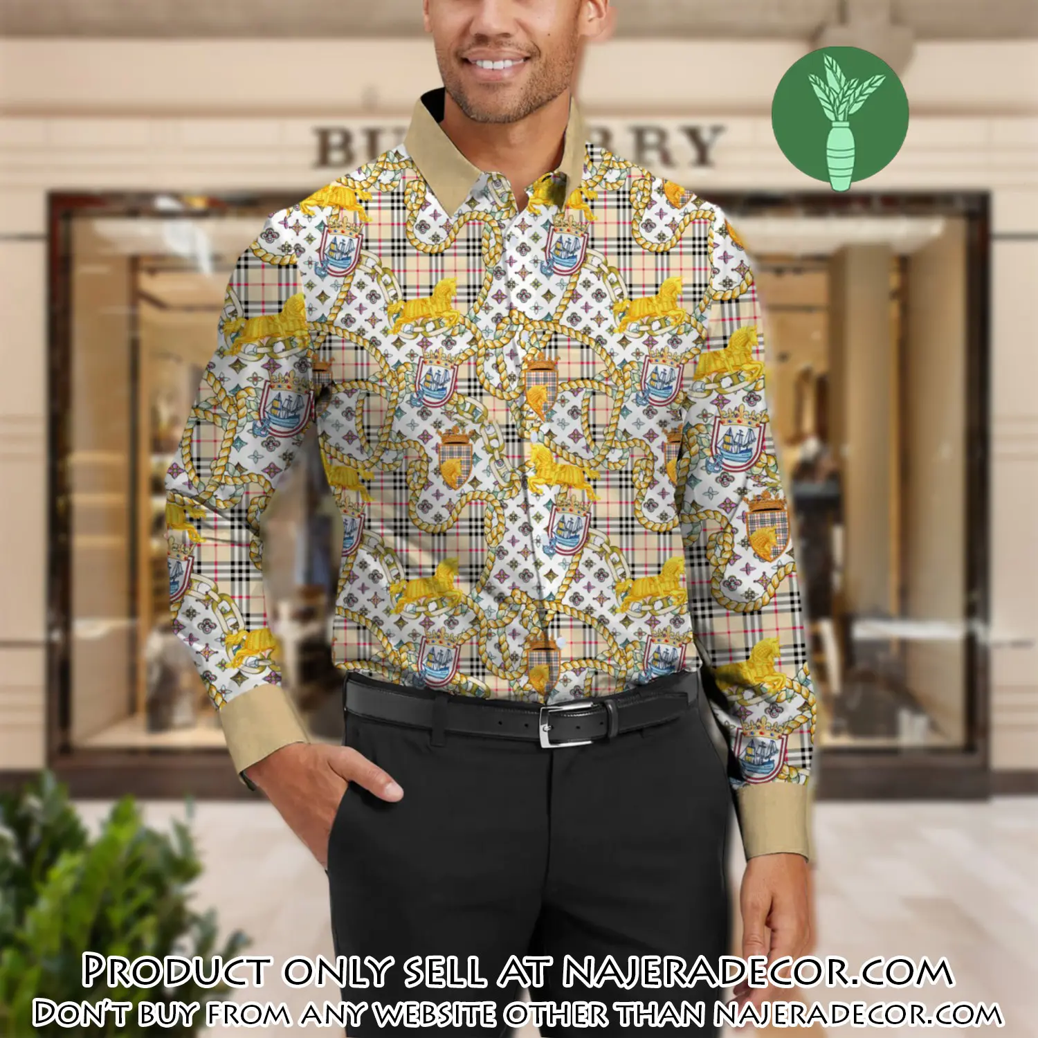 Burberry long sleeves button down shirt for elegant men lsb1009 njr3547850